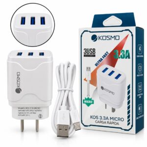 CARGADOR PARED VIAJERO KOSMO 3.3A MICRO - V8